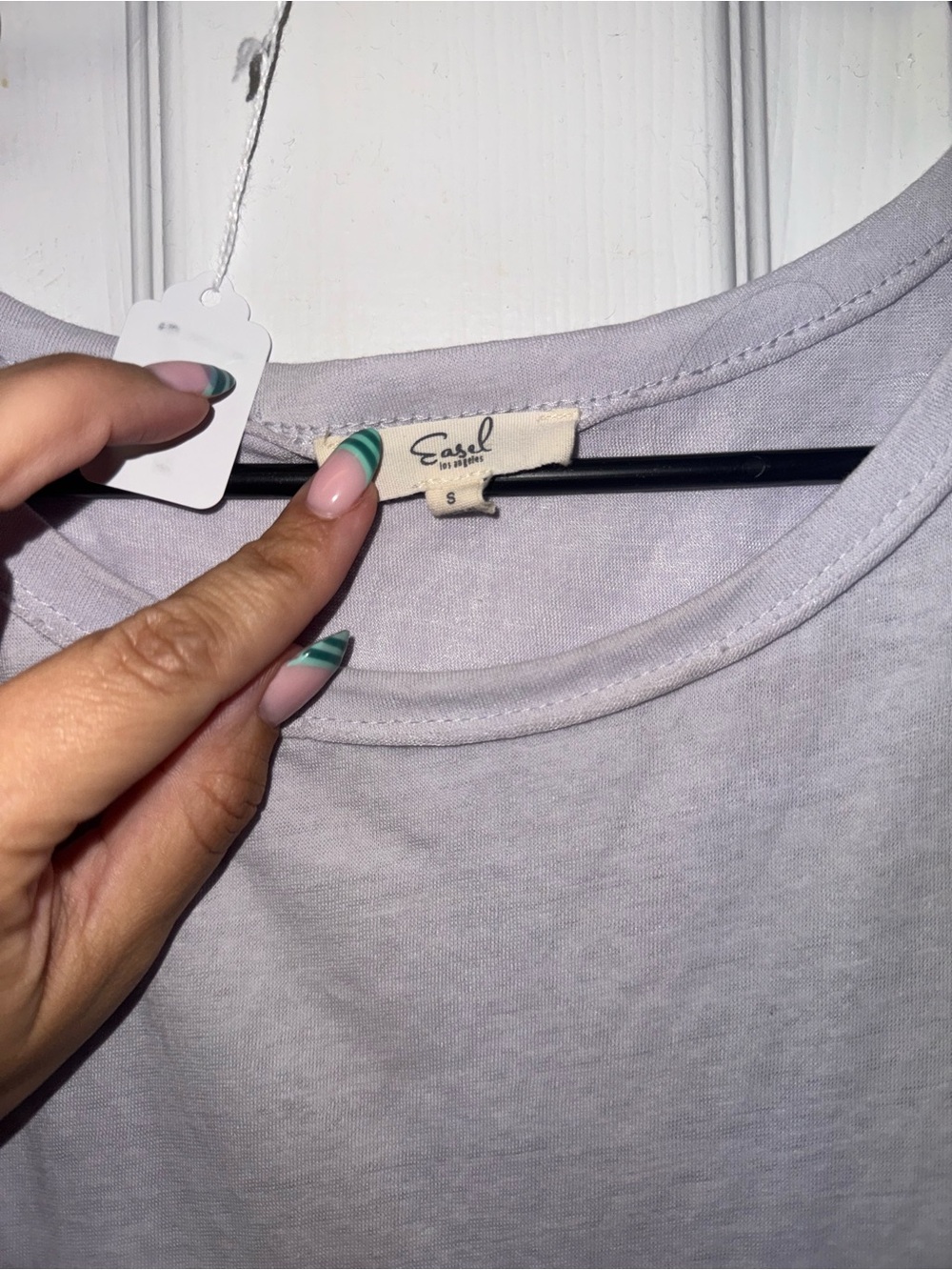 easel lavender Short-Sleeve Ruffle-Hem oversized tee - Picture 4 of 4